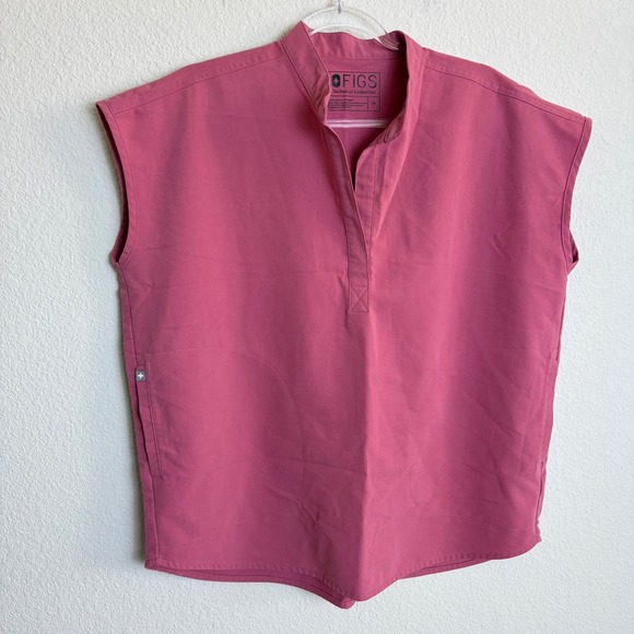Figs Tops - FIGS Technical Collection Pink Sleeveless Scrub Top WXXSW1003 Womens Medium